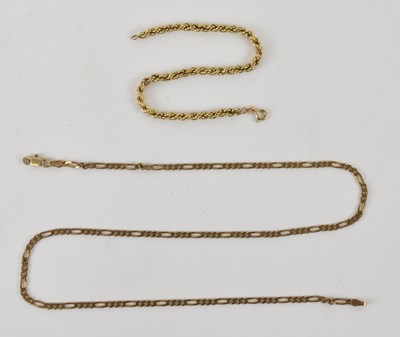 Lot 1306 - A 9ct yellow gold rope twist bracelet, length...