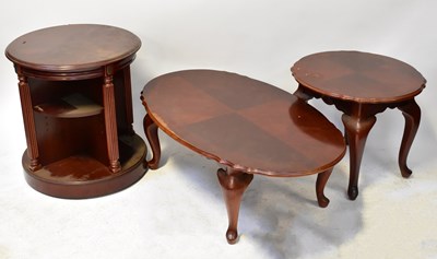 Lot 38 - A reproduction circular occasional table with...