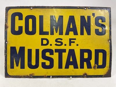 Lot 74 - A Colman's D.S.F. Mustard enamel sign, 30 x 46cm.