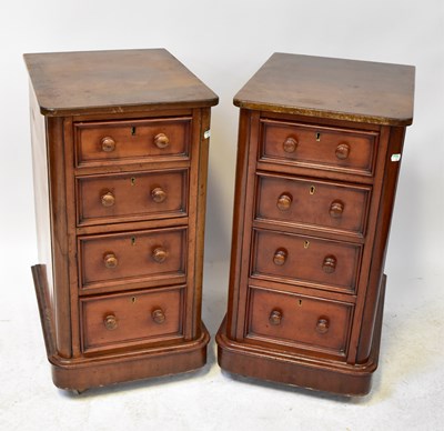 Lot 60 - A pair of Victorian mahogany four-drawer...