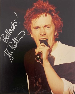 Lot 1634 - JOHNNY ROTTEN (SEX PISTOLS); a signed colour...