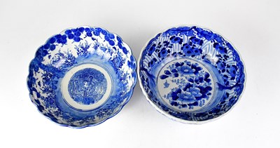 Lot 310 - Two Japanese blue and white decorated...