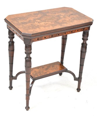 Lot 35 - An Edwardian walnut and mahogany side table...