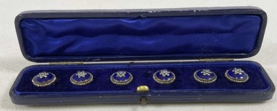 Lot 1199 - A set of six Georgian buttons, later cased and...