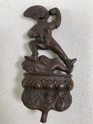 Lot 291 - An unusual Eastern bronze finial depicting a...