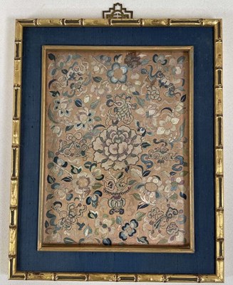 Lot 301 - A panel of 19th century detailed Chinese silk...