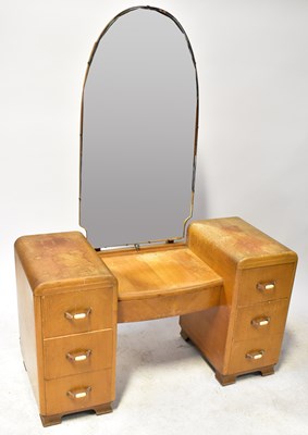 Lot 30 - A 1930s Art Deco oak dressing table, the...