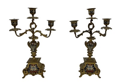 Lot 564 - A pair of gilt metal and cloisonné enamel...