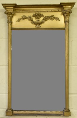 Lot 17 - A 19th century gilt framed pier glass wall...