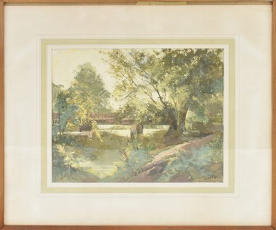 Lot 281 - VICTOR ASKEW (1909-1974); watercolour, rural...