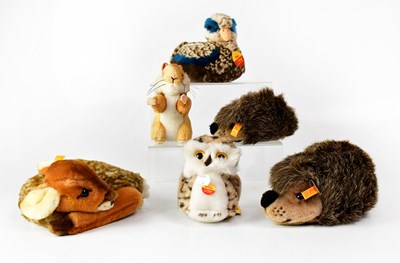 Lot 351 - STEIFF; six soft toys, comprising a fawn, a...