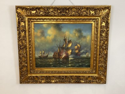 Lot 320 - A HESS; a large contemporary oil on canvas,...