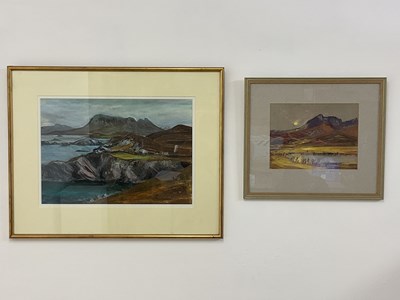 Lot 681 - ROBIN NOBLE; pastel on paper, a rugged...