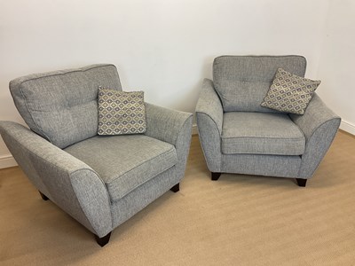 Lot 829 - A pair of modern large armchairs, height at...