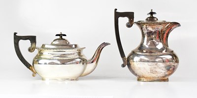 Lot 540 - VINERS LTD; a hallmarked silver teapot and hot...