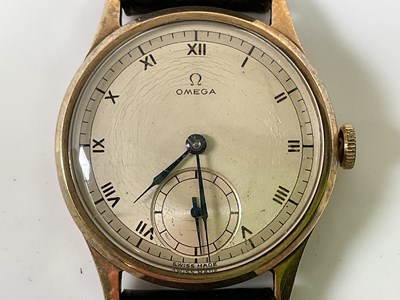 Lot 1320 - OMEGA; a gentleman's vintage 9ct gold cased...