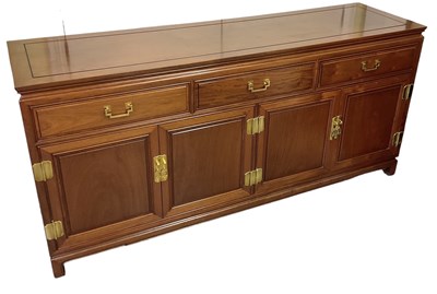 Lot 544 - A large modern Chinese hardwood sideboard,...