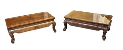 Lot 1017 - A pair of modern Chinese hardwood rectangular...