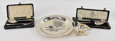 Lot 1168 - A cased George V hallmarked silver spoon and...