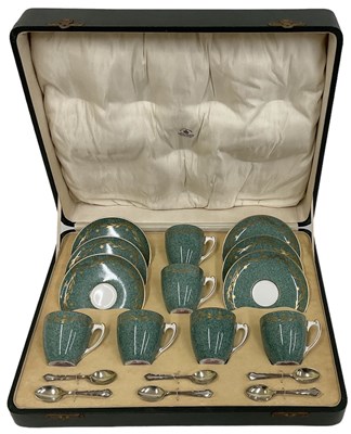 Lot 649 - ROYAL WORCESTER; a cased set of six coffee...