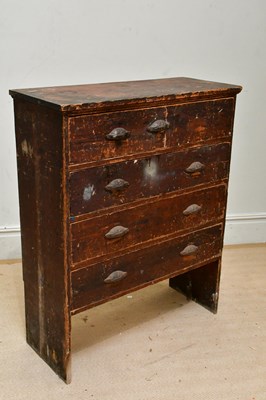 Lot 109 - A Victorian stained pine chest of four drawers,...