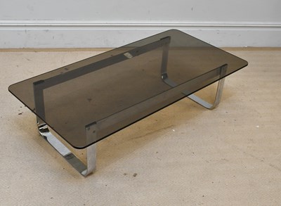 Lot 22 - A vintage chrome framed coffee table with...