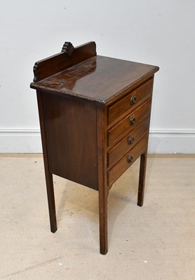 Lot 207 - An Edwardian mahogany four drawer music chest,...