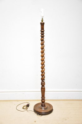 Lot 646 - An early 20th century oak barley twist...