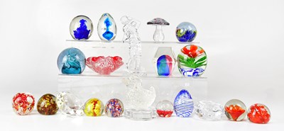 Lot 338 - A collection of glass paperweights, to include...