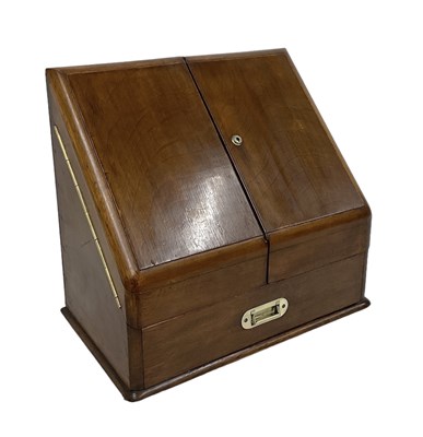 Lot 367 - An early 20th century oak stationery box, with...