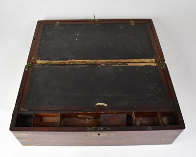 Lot 349 - A Victorian brass bound writing slope, 18 x 50....