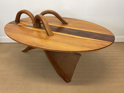 Lot 759 - JOHN BARNARD; a rare yew wood table, 'The...