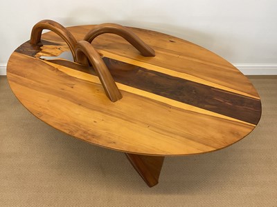 Lot 569 - JOHN BARNARD; a rare yew wood table, 'The...