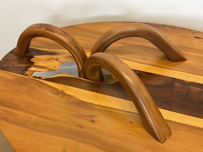 Lot 569 - JOHN BARNARD; a rare yew wood table, 'The...