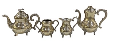 Lot 1116 - A silver plated four piece tea service...