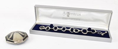 Lot 1367 - A modern hallmarked silver circle link...