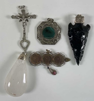 Lot 1043 - A South American white metal and polished...