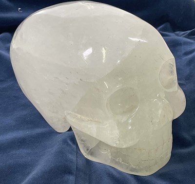 Lot 1017 - A South American crystal skull of elongated...