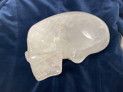 Lot 1017 - A South American crystal skull of elongated...