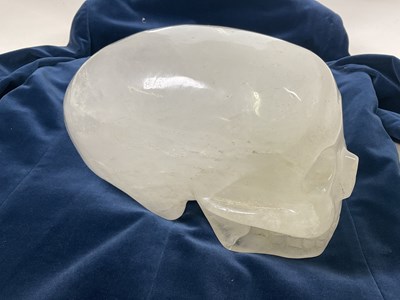 Lot 1017 - A South American crystal skull of elongated...