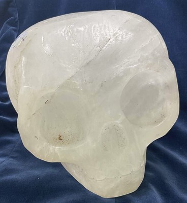 Lot 1018 - A South American carved crystal skull, length...