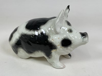 Lot 156 - WEMYSS; a very large black and white pig, with...