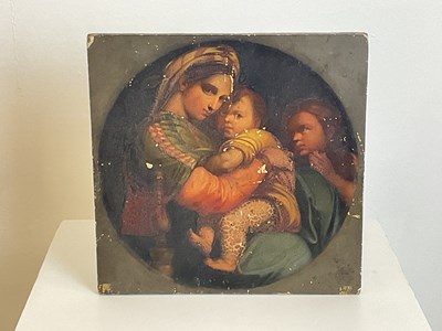 Lot 521 - AFTER RAPHAEL; oil on panel, 'Madonna della...