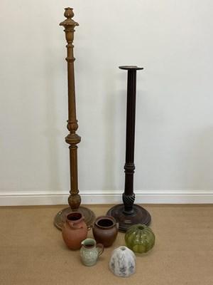 Lot 868 - A painted standard lamp, a torchère stand, two...