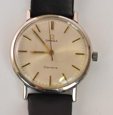 Lot 1331 - OMEGA; a gentleman's vintage stainless steel...