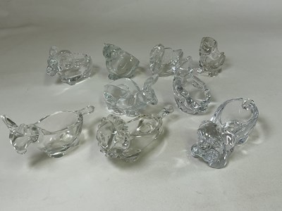 Lot 256 - SASAKI; a group of crystal animals, comprising...