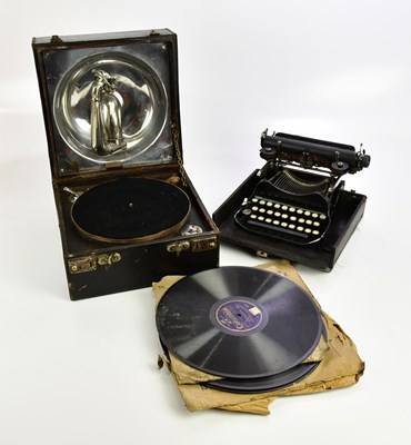 Lot 333 - DECCA; a portable gramophone and records, with...