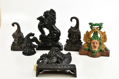 Lot 536 - Six Victorian and later cast iron doorstops...