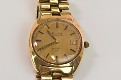 Lot 1315 - BULOVA; a gentleman's vintage 9ct yellow gold...