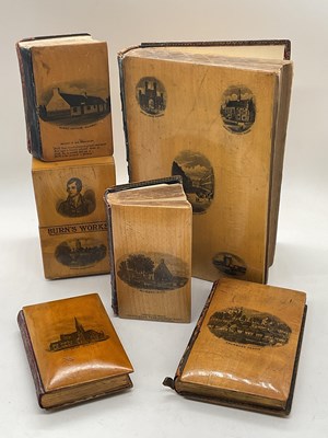 Lot 17 - MAUCHLINE WARE; six pieces in the form of or...